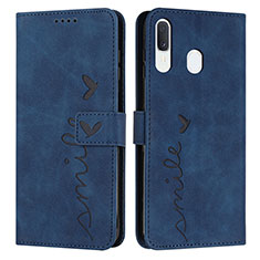 Funda de Cuero Cartera con Soporte Carcasa Y03X para Samsung Galaxy A30 Azul