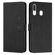 Funda de Cuero Cartera con Soporte Carcasa Y03X para Samsung Galaxy A30 Negro