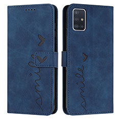 Funda de Cuero Cartera con Soporte Carcasa Y03X para Samsung Galaxy A51 5G Azul