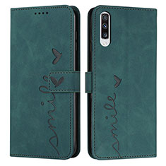 Funda de Cuero Cartera con Soporte Carcasa Y03X para Samsung Galaxy A70S Verde