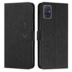 Funda de Cuero Cartera con Soporte Carcasa Y03X para Samsung Galaxy A71 4G A715 Negro