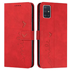 Funda de Cuero Cartera con Soporte Carcasa Y03X para Samsung Galaxy A71 4G A715 Rojo