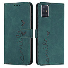 Funda de Cuero Cartera con Soporte Carcasa Y03X para Samsung Galaxy A71 4G A715 Verde