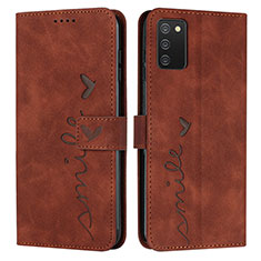 Funda de Cuero Cartera con Soporte Carcasa Y03X para Samsung Galaxy F02S SM-E025F Marron