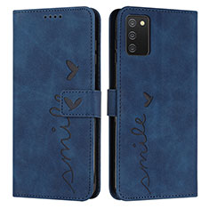 Funda de Cuero Cartera con Soporte Carcasa Y03X para Samsung Galaxy M02s Azul