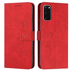 Funda de Cuero Cartera con Soporte Carcasa Y03X para Samsung Galaxy S20 Rojo