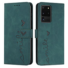 Funda de Cuero Cartera con Soporte Carcasa Y03X para Samsung Galaxy S20 Ultra 5G Verde