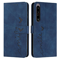 Funda de Cuero Cartera con Soporte Carcasa Y03X para Sony Xperia 1 IV Azul