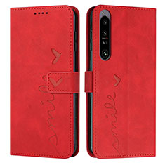 Funda de Cuero Cartera con Soporte Carcasa Y03X para Sony Xperia 1 IV Rojo