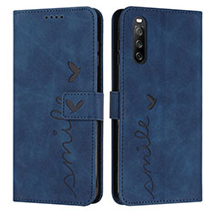 Funda de Cuero Cartera con Soporte Carcasa Y03X para Sony Xperia 10 IV Azul