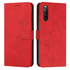 Funda de Cuero Cartera con Soporte Carcasa Y03X para Sony Xperia 10 IV Rojo