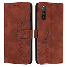 Funda de Cuero Cartera con Soporte Carcasa Y03X para Sony Xperia 10 IV SOG07 Marron