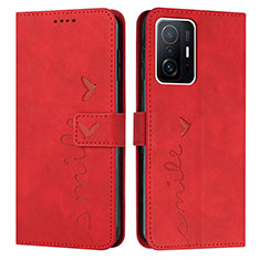 Funda de Cuero Cartera con Soporte Carcasa Y03X para Xiaomi Mi 11T 5G Rojo