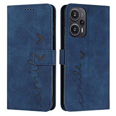 Funda de Cuero Cartera con Soporte Carcasa Y03X para Xiaomi Poco F5 5G Azul