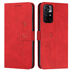 Funda de Cuero Cartera con Soporte Carcasa Y03X para Xiaomi Poco M4 Pro 5G Rojo