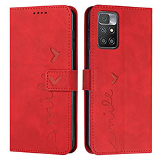 Funda de Cuero Cartera con Soporte Carcasa Y03X para Xiaomi Redmi 10 (2022) Rojo