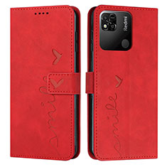 Funda de Cuero Cartera con Soporte Carcasa Y03X para Xiaomi Redmi 10 India Rojo