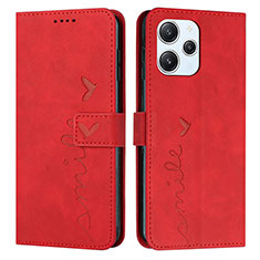 Funda de Cuero Cartera con Soporte Carcasa Y03X para Xiaomi Redmi 12 4G Rojo