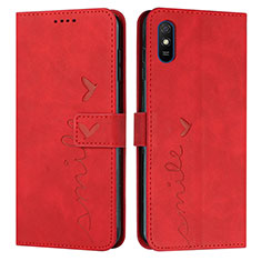 Funda de Cuero Cartera con Soporte Carcasa Y03X para Xiaomi Redmi 9AT Rojo