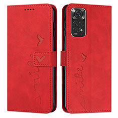 Funda de Cuero Cartera con Soporte Carcasa Y03X para Xiaomi Redmi Note 11 4G (2022) Rojo