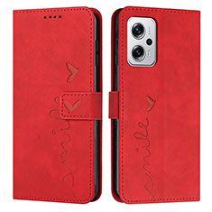 Funda de Cuero Cartera con Soporte Carcasa Y03X para Xiaomi Redmi Note 11T Pro+ Plus 5G Rojo