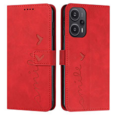 Funda de Cuero Cartera con Soporte Carcasa Y03X para Xiaomi Redmi Note 12 Turbo 5G Rojo