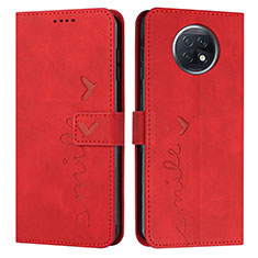 Funda de Cuero Cartera con Soporte Carcasa Y03X para Xiaomi Redmi Note 9 5G Rojo