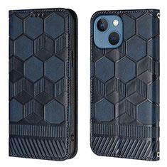 Funda de Cuero Cartera con Soporte Carcasa Y04B para Apple iPhone 14 Azul