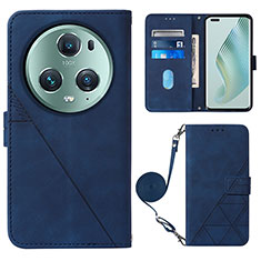 Funda de Cuero Cartera con Soporte Carcasa Y04B para Huawei Honor Magic5 Pro 5G Azul