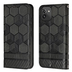 Funda de Cuero Cartera con Soporte Carcasa Y04B para Samsung Galaxy A03 Negro