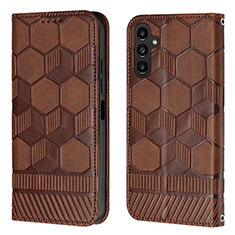 Funda de Cuero Cartera con Soporte Carcasa Y04B para Samsung Galaxy A04s Marron