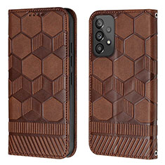 Funda de Cuero Cartera con Soporte Carcasa Y04B para Samsung Galaxy A73 5G Marron