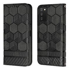 Funda de Cuero Cartera con Soporte Carcasa Y04B para Samsung Galaxy F02S SM-E025F Negro