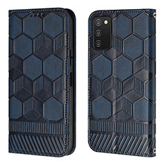 Funda de Cuero Cartera con Soporte Carcasa Y04B para Samsung Galaxy M02s Azul