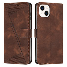 Funda de Cuero Cartera con Soporte Carcasa Y04X para Apple iPhone 15 Plus Marron