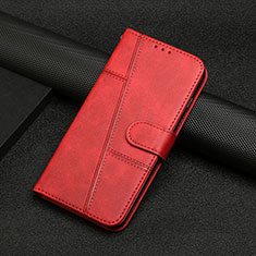 Funda de Cuero Cartera con Soporte Carcasa Y04X para Motorola Moto E22 Rojo