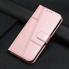 Funda de Cuero Cartera con Soporte Carcasa Y04X para Motorola Moto E32 Oro Rosa