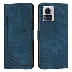 Funda de Cuero Cartera con Soporte Carcasa Y04X para Motorola Moto Edge 30 Ultra 5G Azul