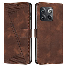 Funda de Cuero Cartera con Soporte Carcasa Y04X para OnePlus 10T 5G Marron