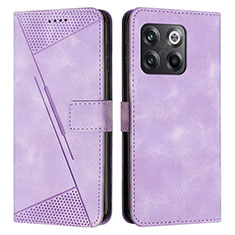 Funda de Cuero Cartera con Soporte Carcasa Y04X para OnePlus 10T 5G Morado