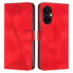 Funda de Cuero Cartera con Soporte Carcasa Y04X para OnePlus Nord CE 3 5G Rojo