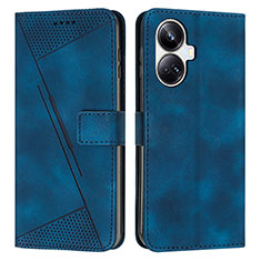 Funda de Cuero Cartera con Soporte Carcasa Y04X para Realme 10 Pro+ Plus 5G Azul