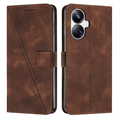 Funda de Cuero Cartera con Soporte Carcasa Y04X para Realme 10 Pro+ Plus 5G Marron