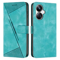 Funda de Cuero Cartera con Soporte Carcasa Y04X para Realme 10 Pro+ Plus 5G Verde