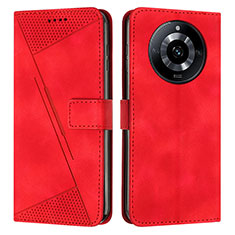 Funda de Cuero Cartera con Soporte Carcasa Y04X para Realme 11 Pro 5G Rojo