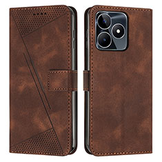 Funda de Cuero Cartera con Soporte Carcasa Y04X para Realme C51 Marron