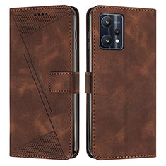 Funda de Cuero Cartera con Soporte Carcasa Y04X para Realme Q5 5G Marron