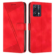 Funda de Cuero Cartera con Soporte Carcasa Y04X para Realme V25 5G Rojo