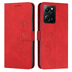 Funda de Cuero Cartera con Soporte Carcasa Y04X para Xiaomi Poco X5 Pro 5G Rojo