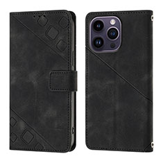 Funda de Cuero Cartera con Soporte Carcasa Y05B para Apple iPhone 13 Pro Negro